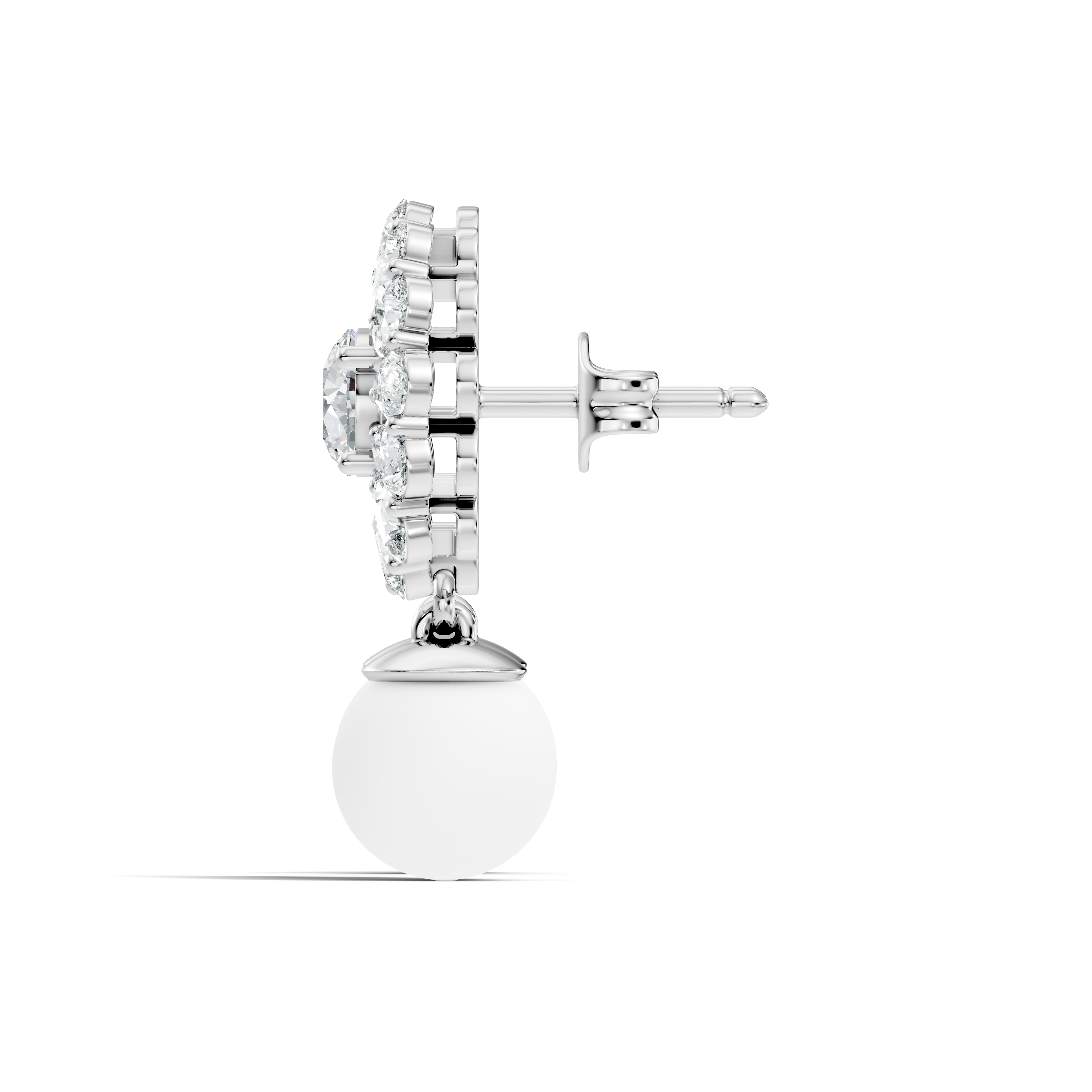 Roselle Halo Lab-Grown Diamond Earrings in 925 sterling silver - 3.24 CTW - GJSER-15-925-LAB