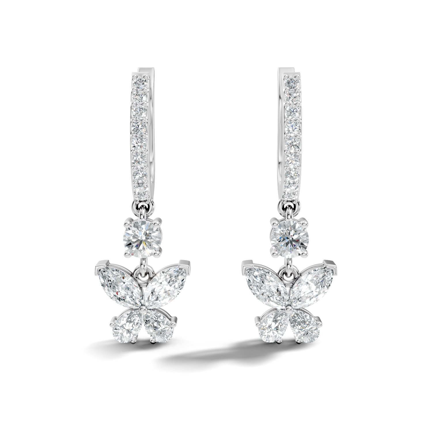 Lunara Bloom Lab-Grown Diamond Earrings in 925 sterling silver - 1.848 CTW - GJSER-17-925-LAB