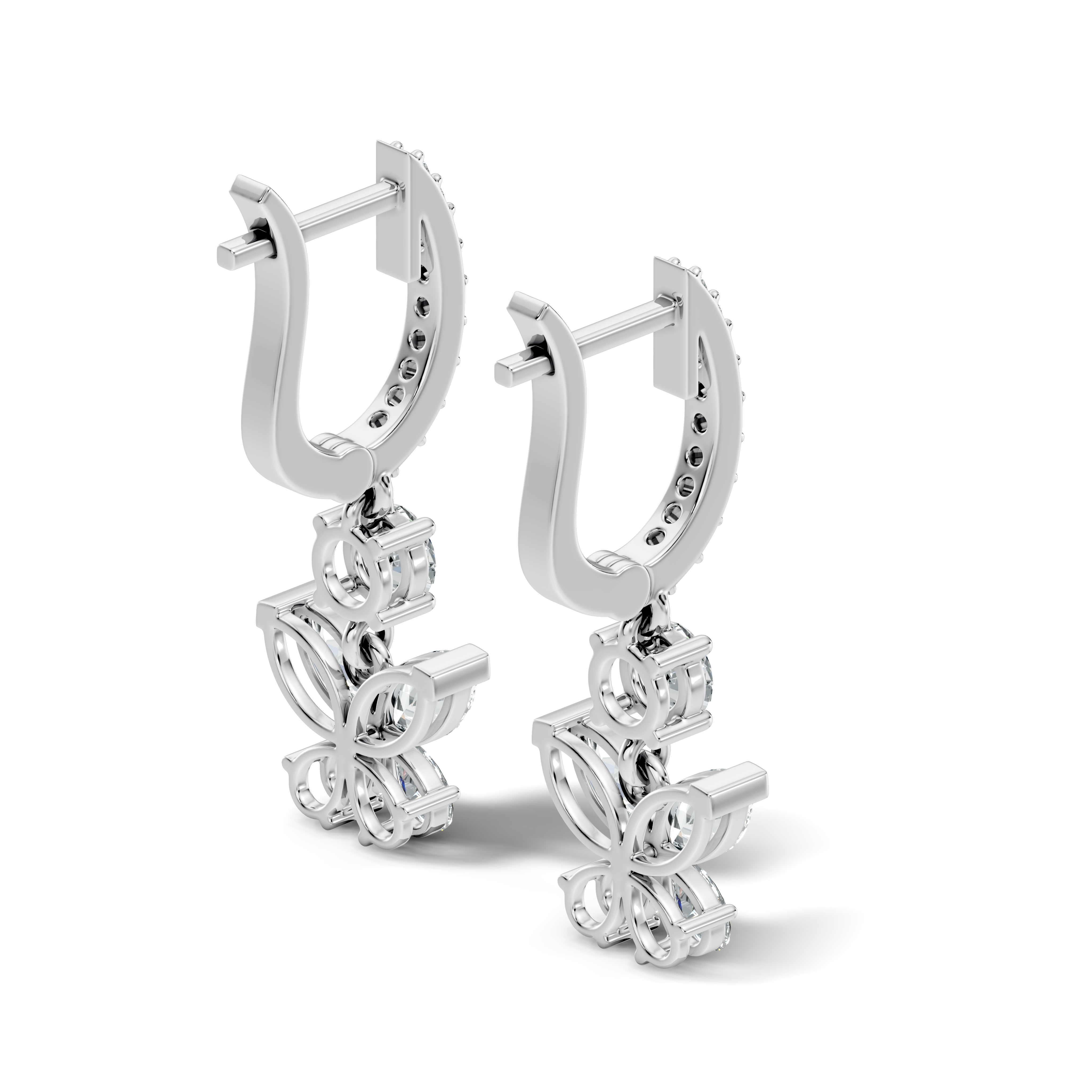 Lunara Bloom Lab-Grown Diamond Earrings in 925 sterling silver - 1.848 CTW - GJSER-17-925-LAB