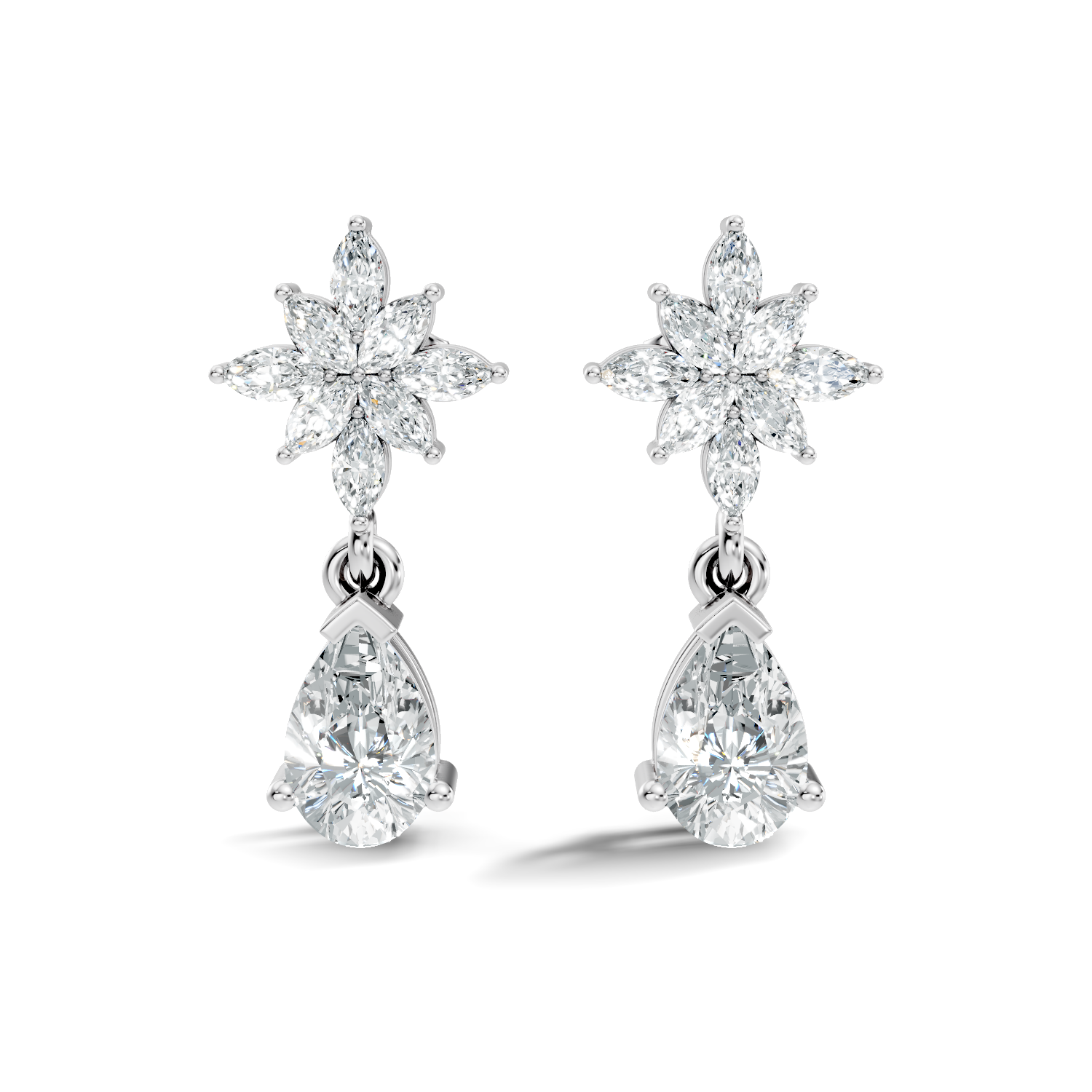 Sylvara Drop Lab-Grown Diamond Earrings in 925 sterling silver - 1.35 CTW - GJSER-18-925-LAB