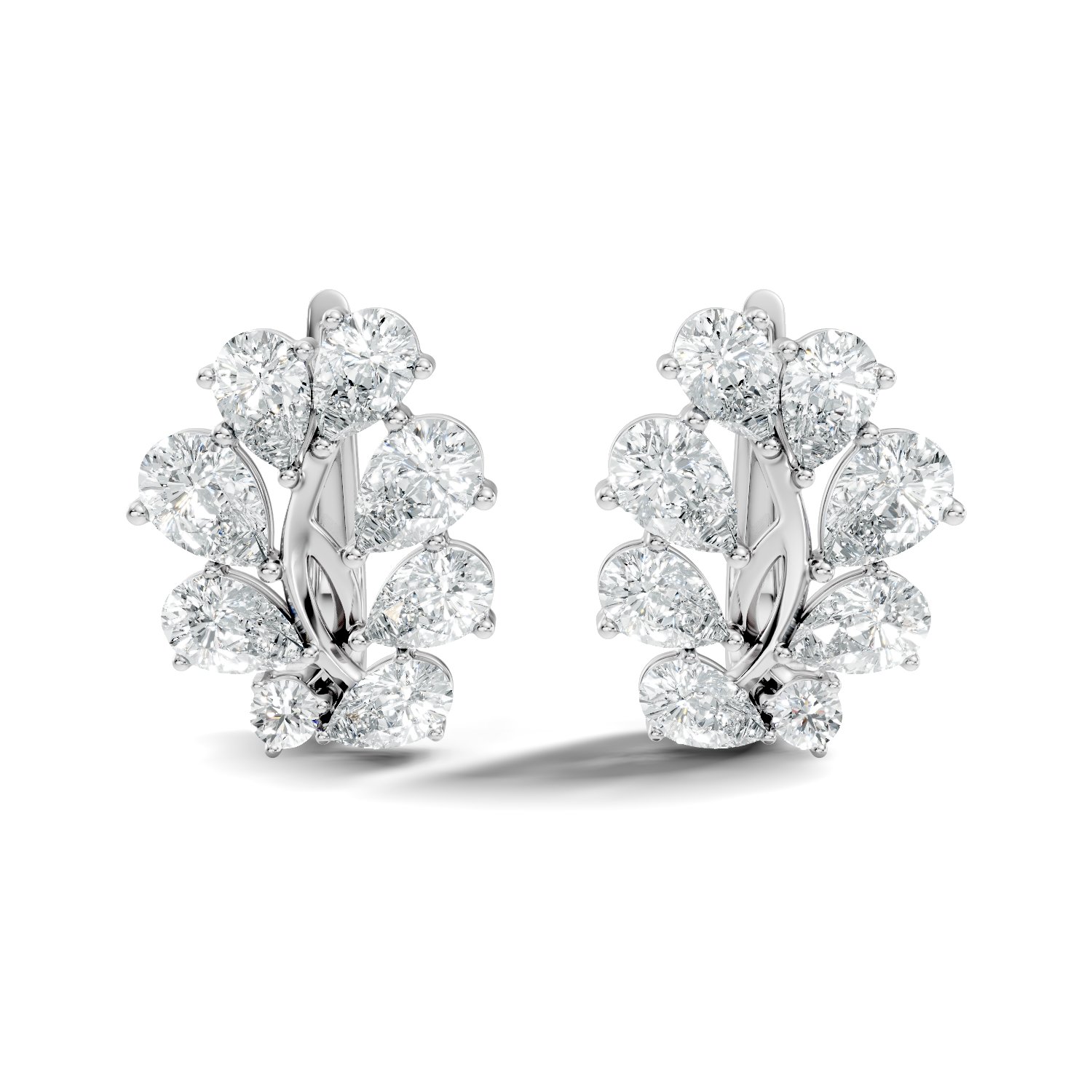 Aurelia Cascade Lab-Grown Diamond Earrings in 925 sterling silver - 3.58 CTW - KJLP-ER-20001-S925-LG