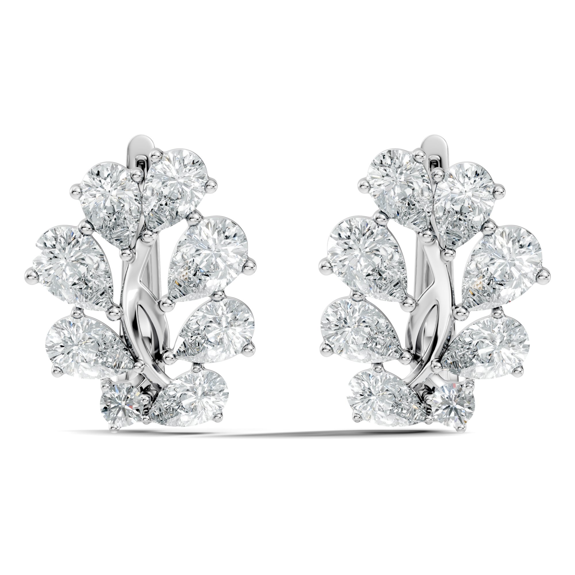 Aurelia Cascade Lab-Grown Diamond Earrings in 925 sterling silver - 3.58 CTW - KJLP-ER-20001-S925-LG
