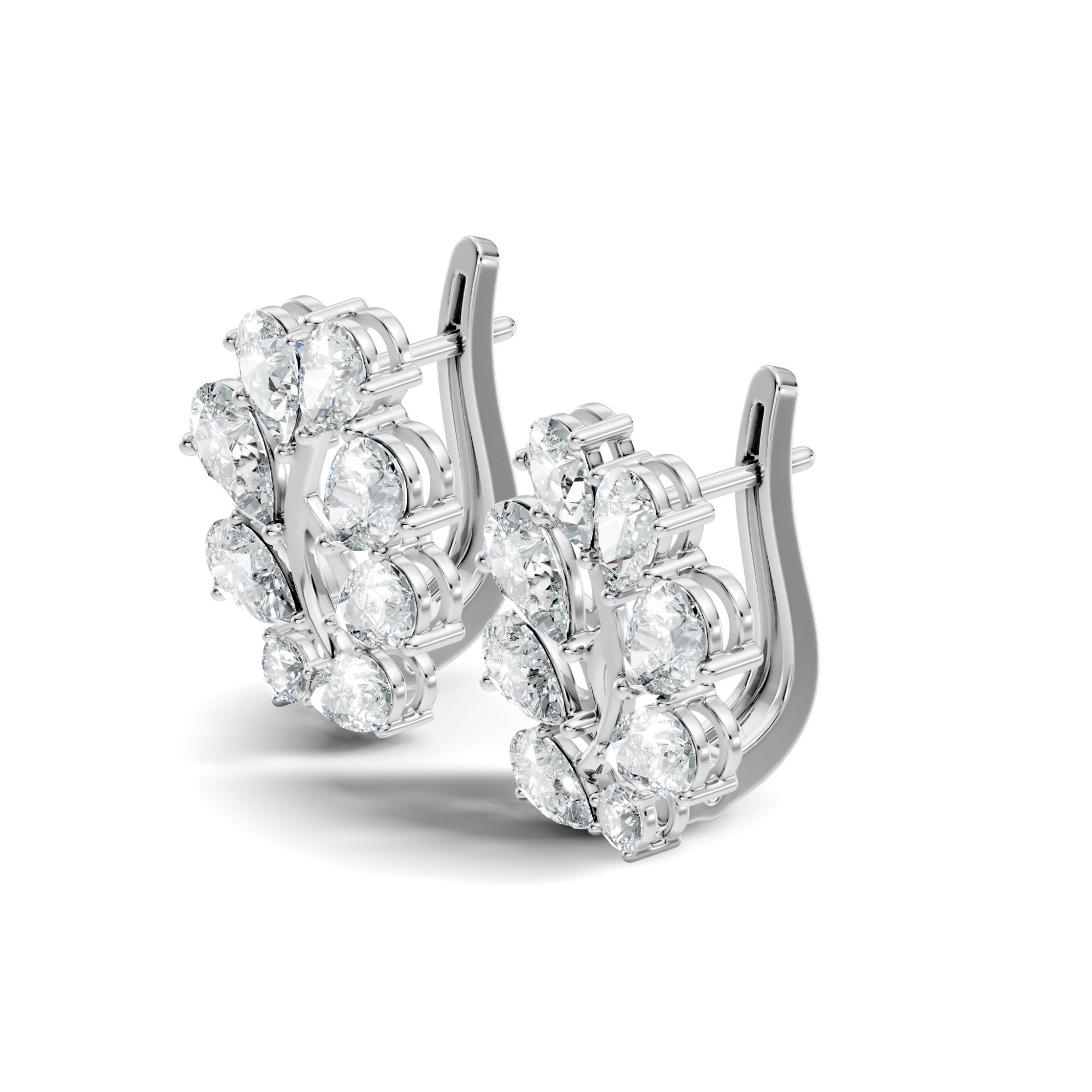 Aurelia Cascade Lab-Grown Diamond Earrings in 925 sterling silver - 3.58 CTW - KJLP-ER-20001-S925-LG