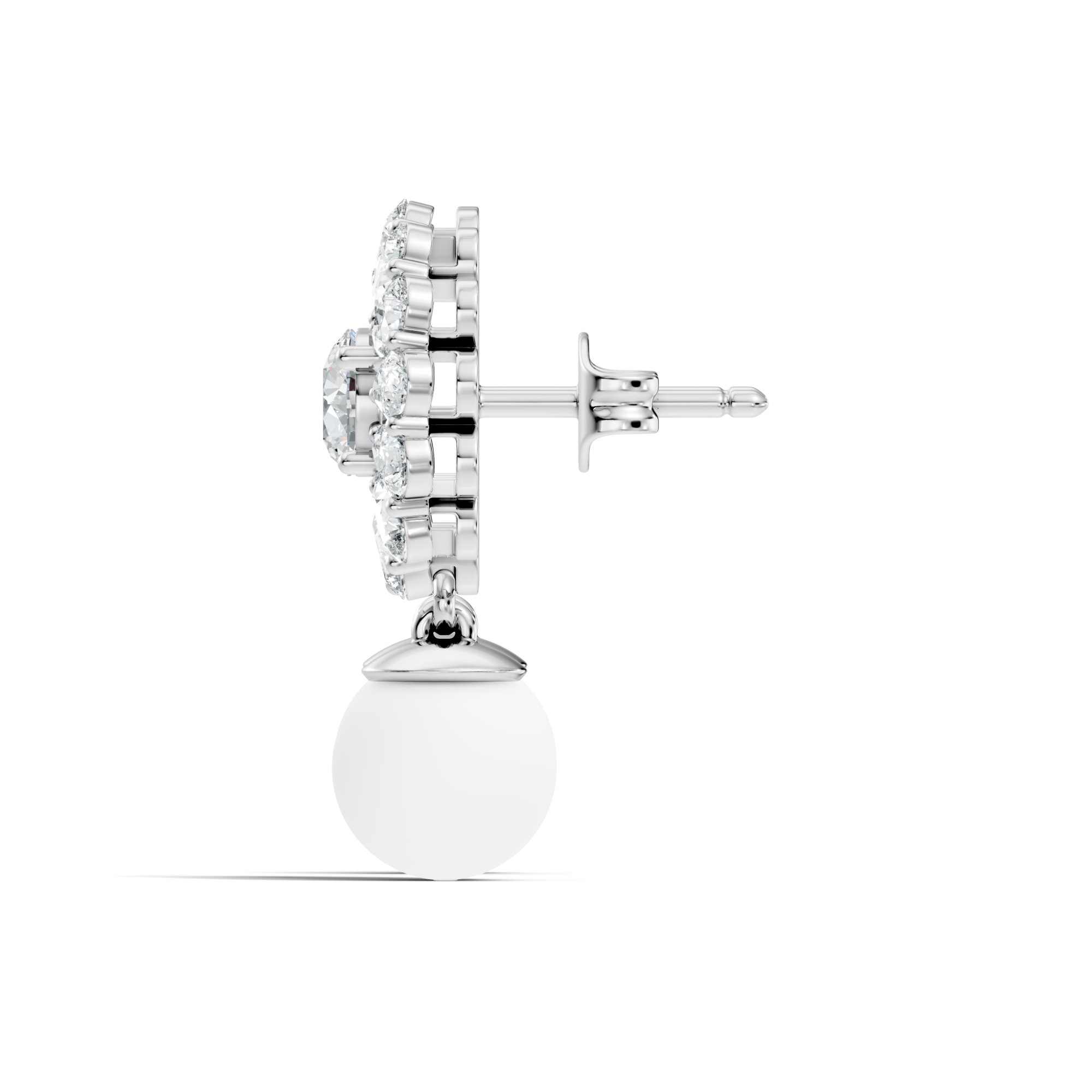Roselle Halo Lab-Grown Diamond Earrings in 925 sterling silver - 3.24 CTW - KJLP-ER-20002-S925-LG