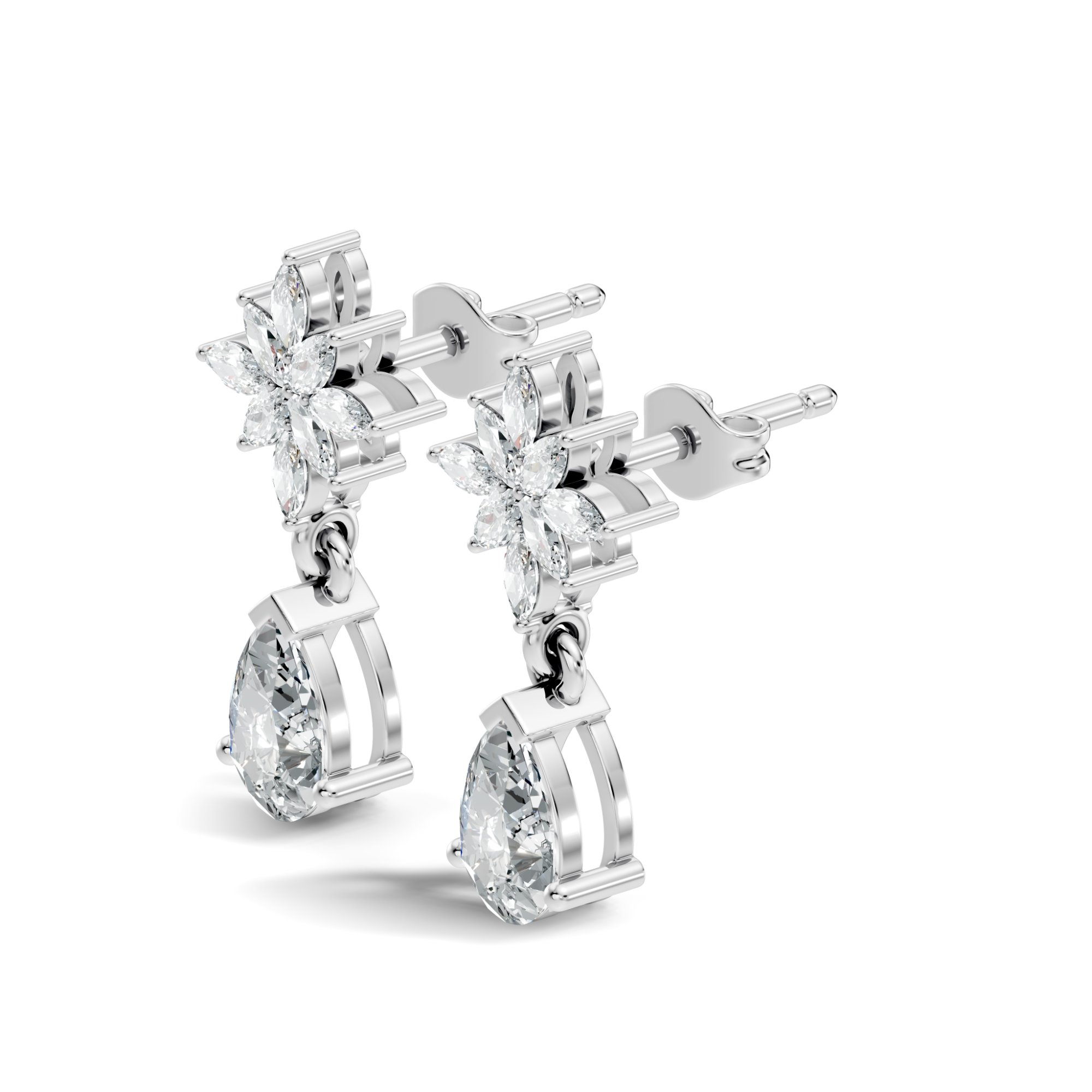 Sylvara Drop Lab-Grown Diamond Earrings - 1.35 CTW - KJLP-ER-20004-S925-LG