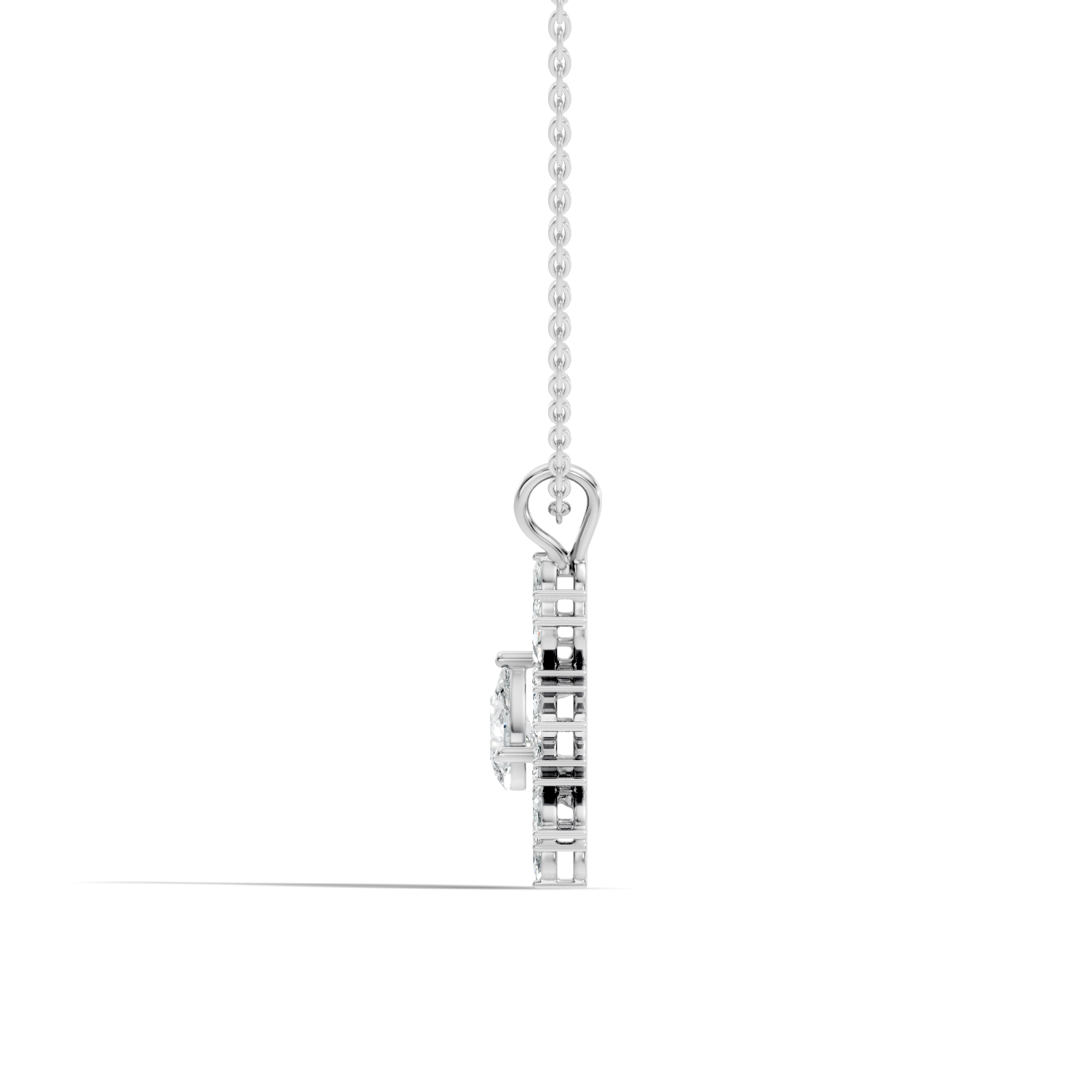 Solenne Sunburst Pear & Marquise Lab-Grown Diamond Pendant (1.05 CTW) - KJLP-NK-30007-S925-LG