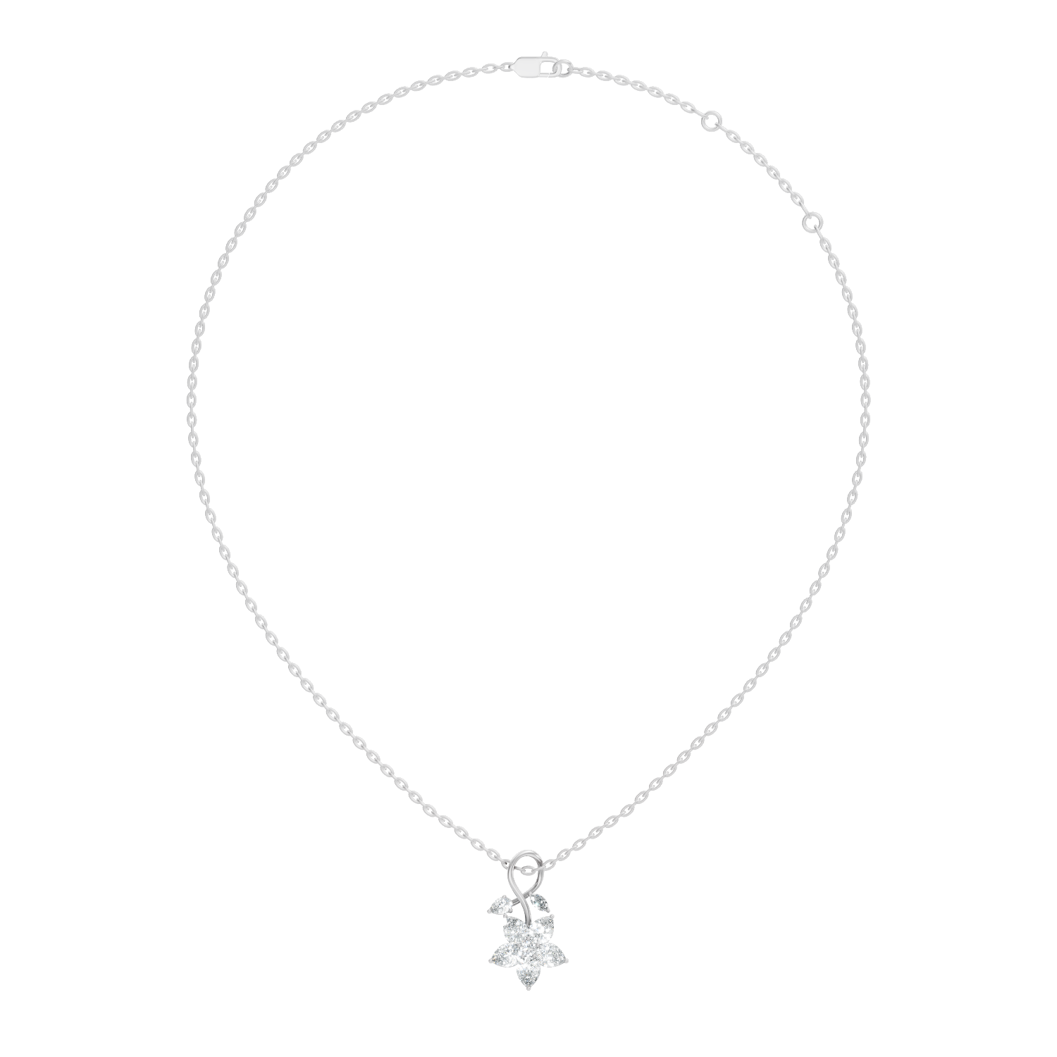 Floravine Ribbon Bloom Pear, Marquise & Round Lab-Grown Diamond Pendant (0.724 CTW) - KJLP-NK-30006-S925-LG