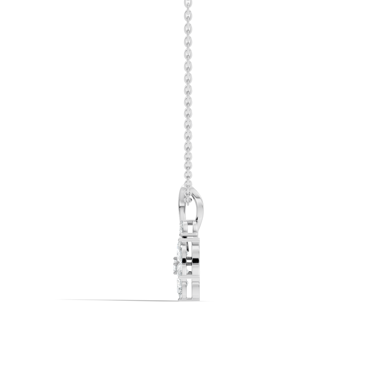 Floravine Ribbon Bloom Pear, Marquise & Round Lab-Grown Diamond Pendant (0.724 CTW) - KJLP-NK-30006-S925-LG
