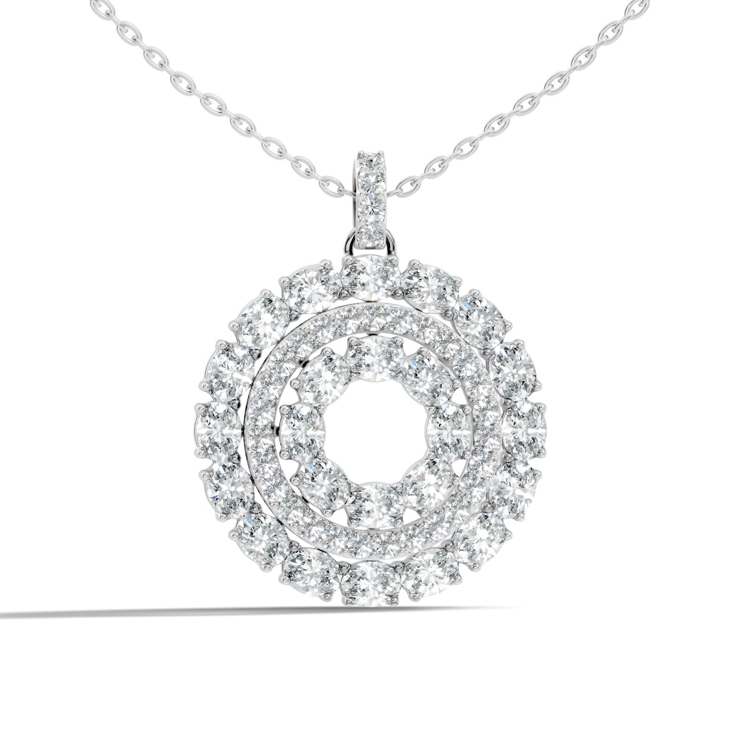 Elaris Eternal Orbit Oval & Round Lab-Grown Diamond Pendant  (3.85 CTW) - KJLP-NK-30005-S925-LG