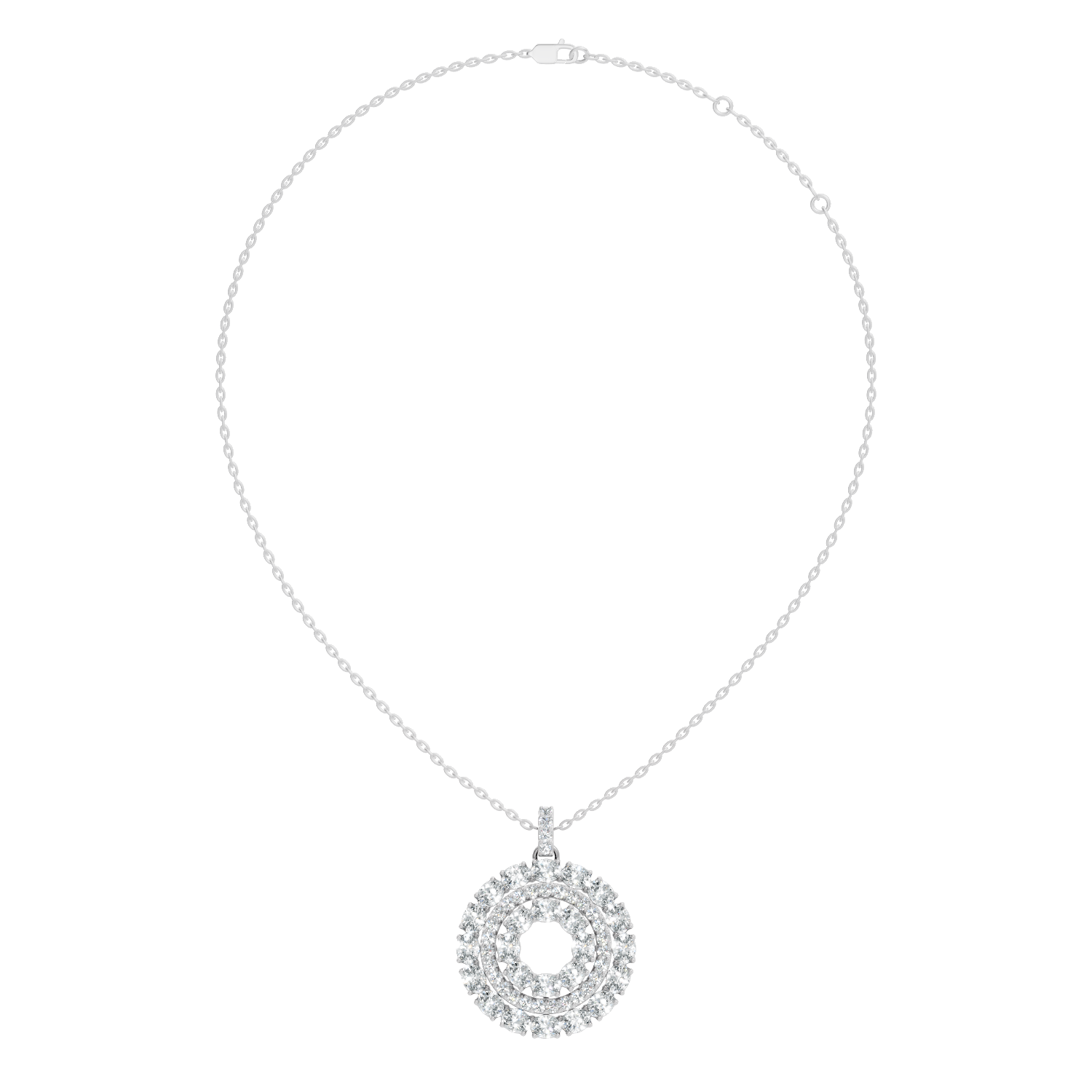 Elaris Eternal Orbit Oval & Round Lab-Grown Diamond Pendant  (3.85 CTW) - KJLP-NK-30005-S925-LG