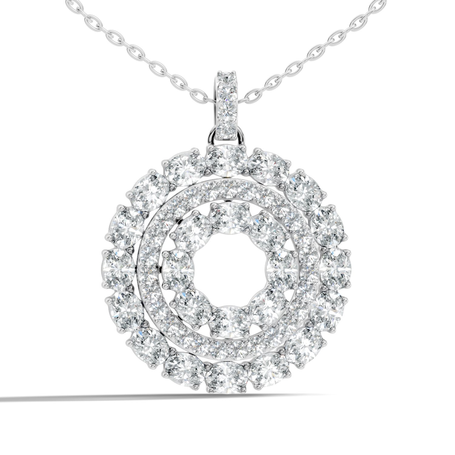 Elaris Eternal Orbit Oval & Round Lab-Grown Diamond Pendant  (3.85 CTW) - KJLP-NK-30005-S925-LG