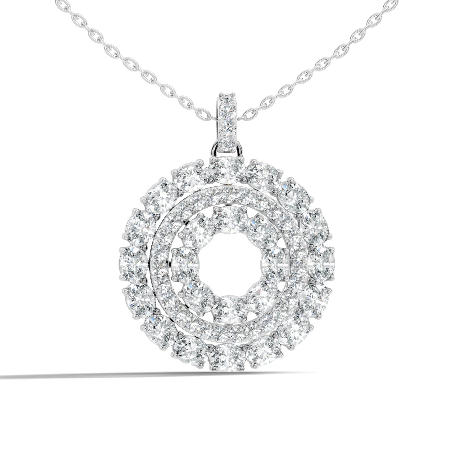 Elaris Eternal Orbit Oval & Round Lab-Grown Diamond Pendant  (3.85 CTW) - KJLP-NK-30005-S925-LG