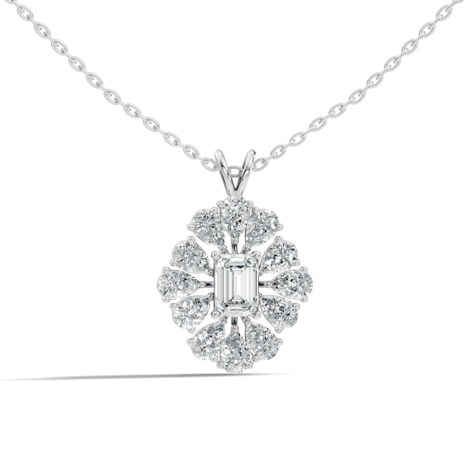 Rosaline Trellis Lab-Grown Diamond Pendant - 3.62 CTW - KJLP-NK-30002-S925-LG
