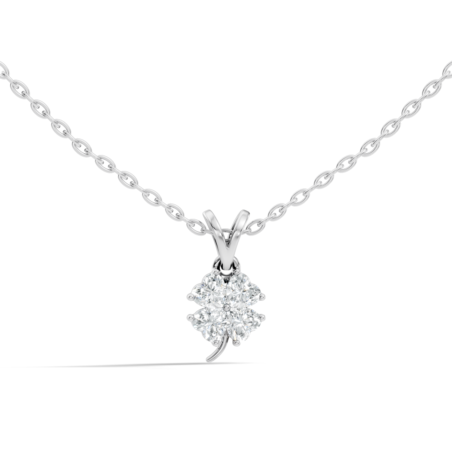 Amora Clover Lab-Grown Diamond Pendant - 0.38 CTW - KJLP-NK-30001-S925-LG