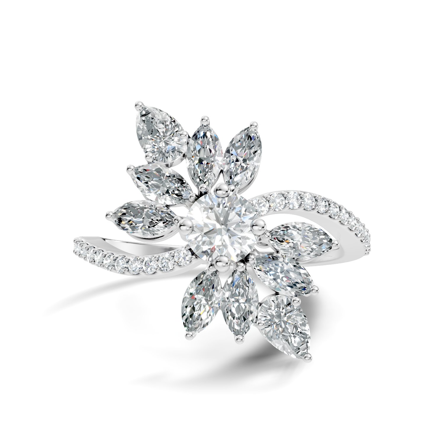 Florienne Bypass Lab-Grown Diamond Ring - 1.538 CTW - KJLP-RG-10001-S925-LG