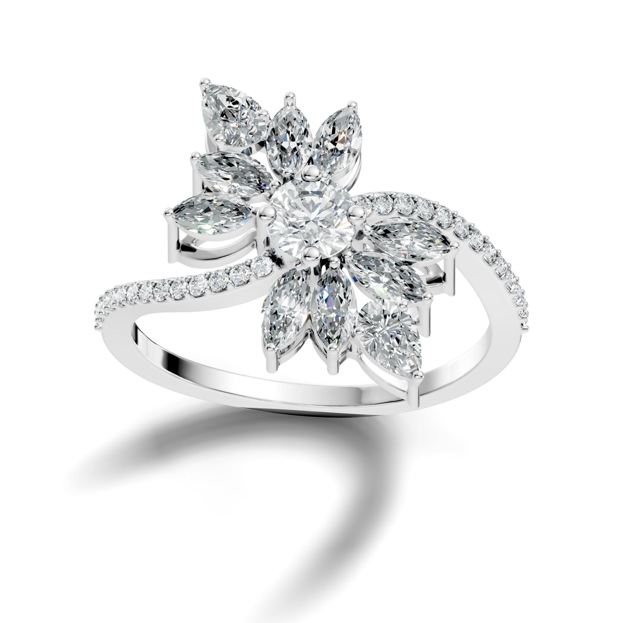 Florienne Bypass Lab-Grown Diamond Ring - 1.538 CTW - KJLP-RG-10001-S925-LG
