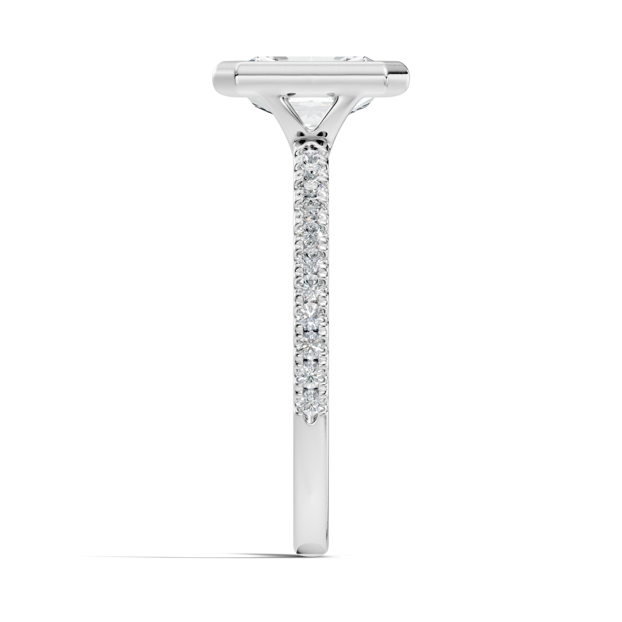 Solvane Bezel Radiant & Round Lab-Grown Diamond Engagement Ring  (1.87 CTW) - KJLP-RG-10014-S925-LG