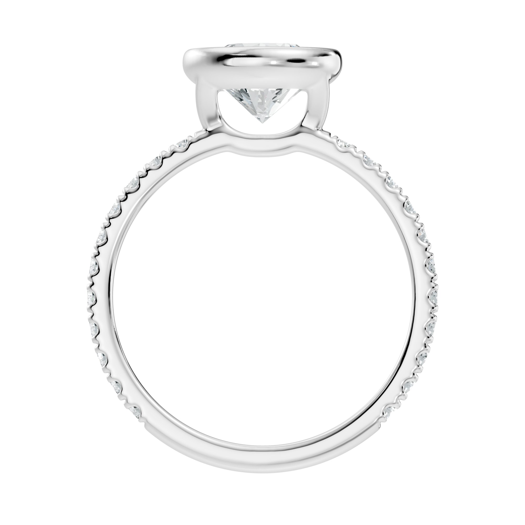 Orbella Bezel Round Lab-Grown Diamond Engagement Ring  (1.896 CTW) - KJLP-RG-10012-S925-LG