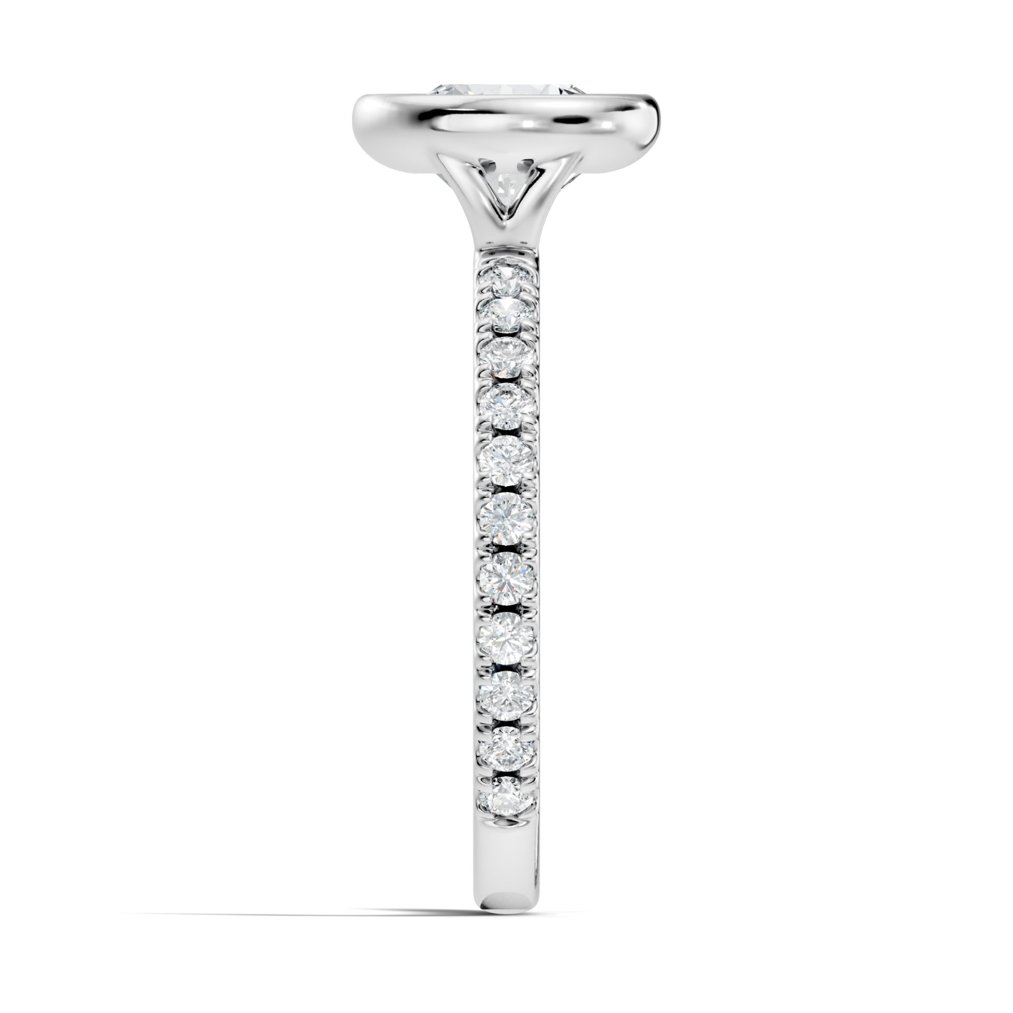 Orbella Bezel Round Lab-Grown Diamond Engagement Ring  (1.896 CTW) - KJLP-RG-10012-S925-LG