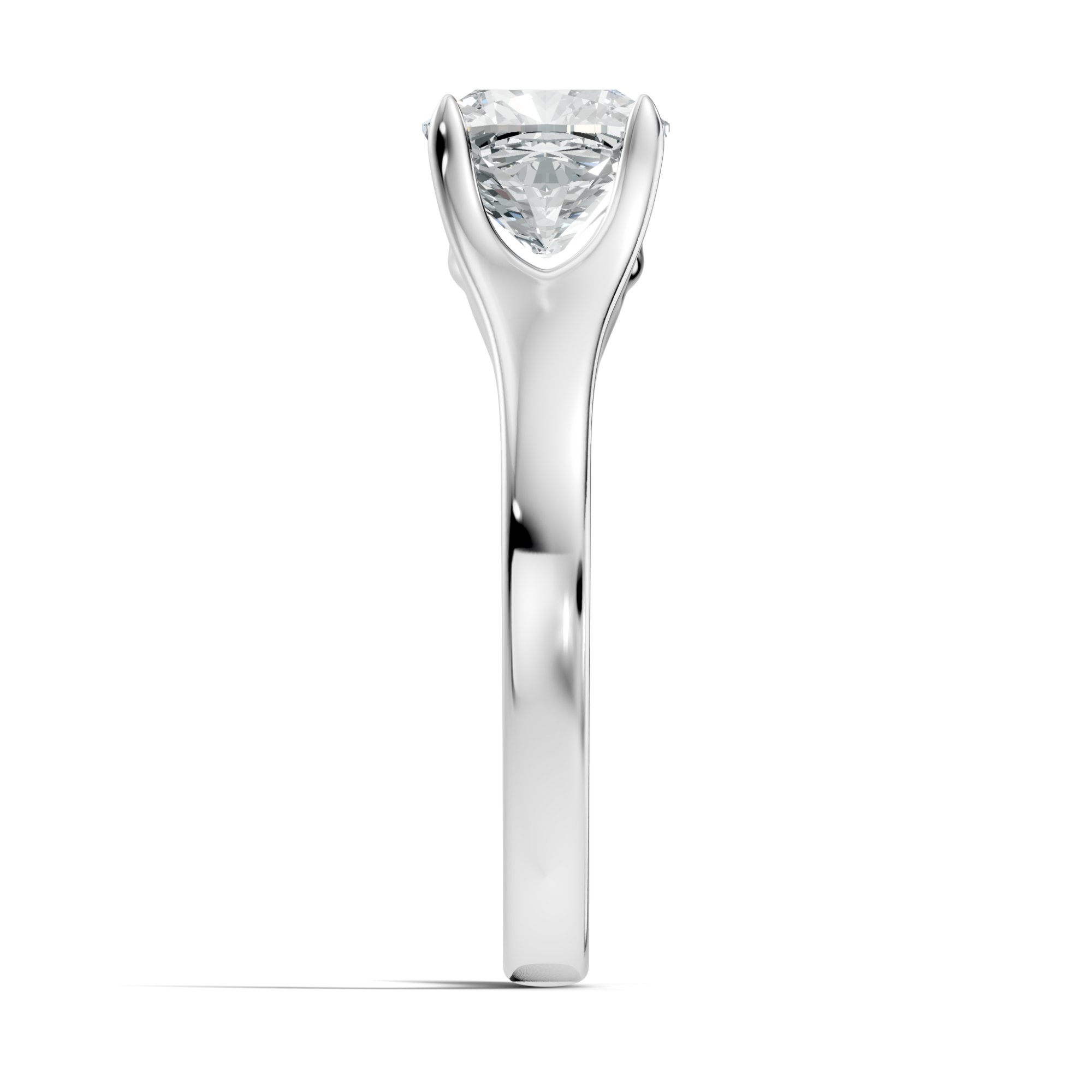 Calyra Sculpted Crown Cushion Square Lab-Grown Diamond Solitaire Ring  (1.42 CTW) - KJLP-RG-10011-S925-LG