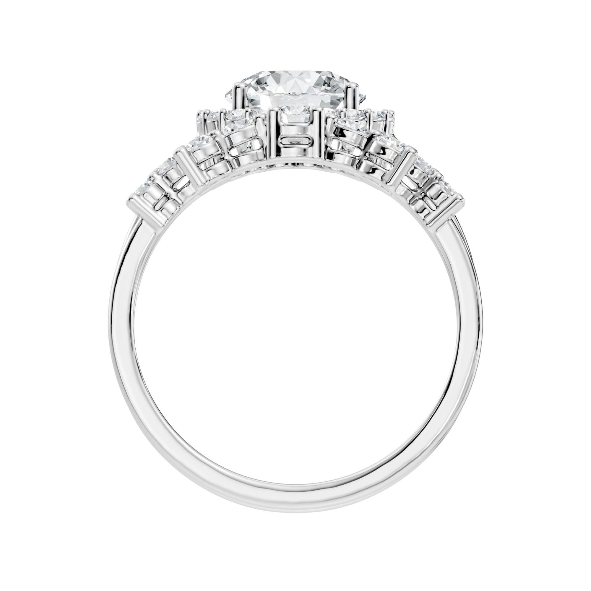 Seraphine Halo Contour Round Lab-Grown Diamond Bridal Ring Set  (2.22 CTW) - KJLP-RG-10009-S925-LG