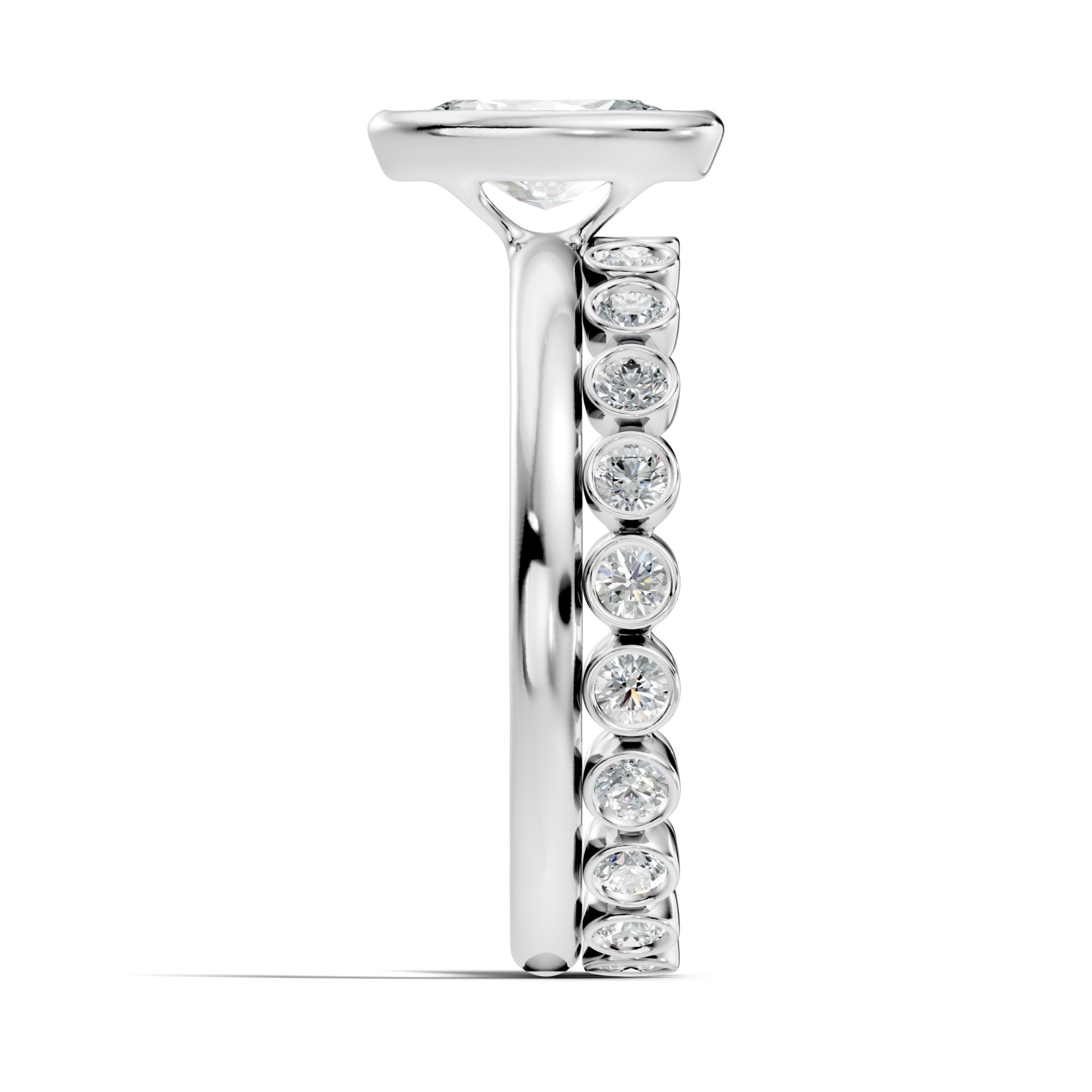 Ovelisse Bezel Orbit Oval & Round Lab-Grown Diamond Engagement Ring (1.525 CTW) - KJLP-RG-10007-S925-LG